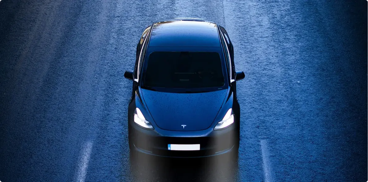 Tesla Model 3 Driving on Belgian Road